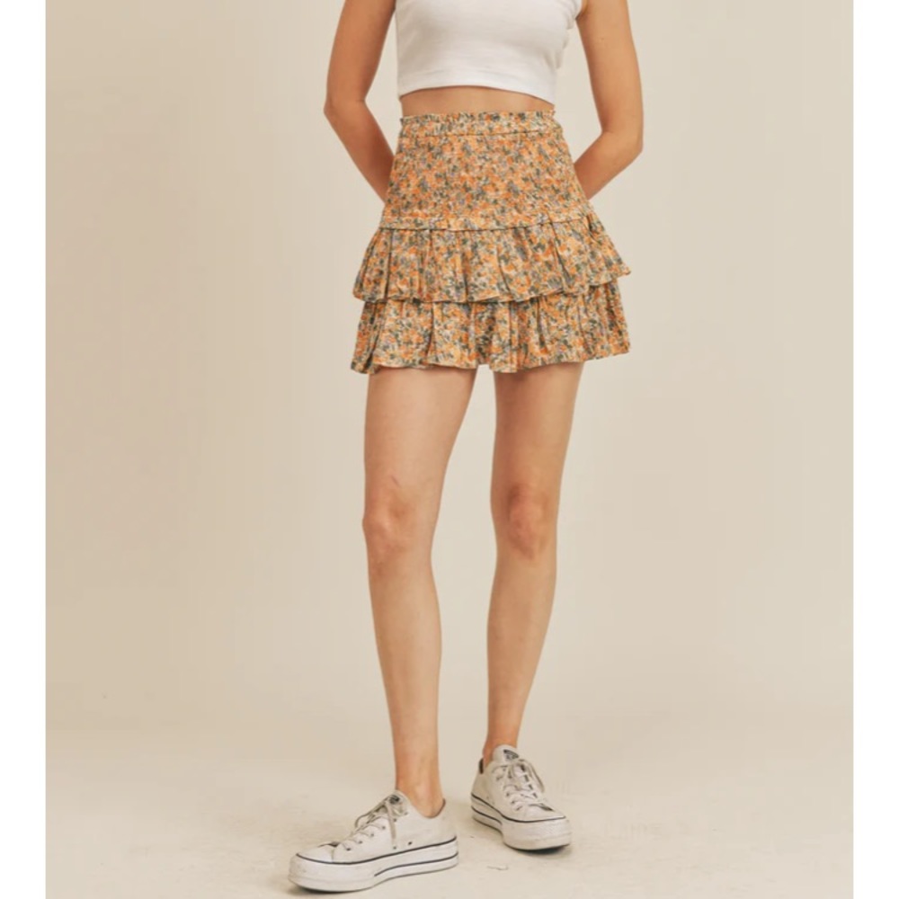 New: RESET by Jane Smocked Tiered Skirt. Size Small